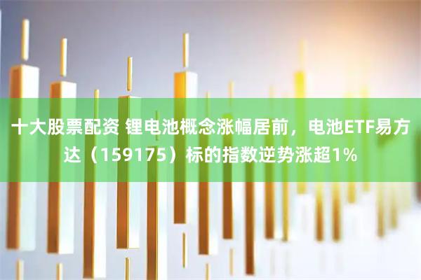 十大股票配资 锂电池概念涨幅居前，电池ETF易方达（159175）标的指数逆势涨超1%